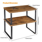 YBING Cabinet Shelf Organizers, Set of 4 Wood and Metal Kitchen Storage Racks, Stackable Countertop Shelves Expandable, Modern Black and Brown