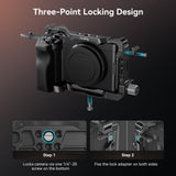 SmallRig ZV-E1 Cage Kit with Silicone Grip and Cable Clamp for HDMI, Full Camera Cage Kit for Sony ZV-E1, Built-in Quick Release Plate for Arca-Type, Cold Shoe Mounts - 4257