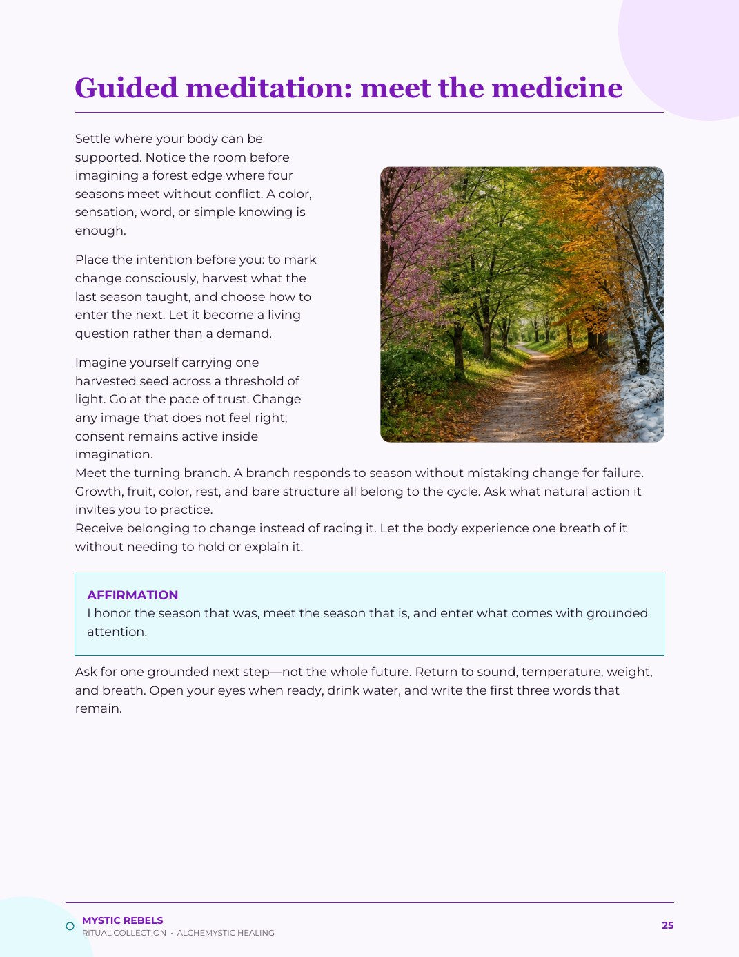 The guided meditation inside The Turning Season