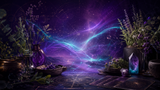 Mystic Rebels services represented by celestial maps, energetic light, tarot, and botanical wellness elements