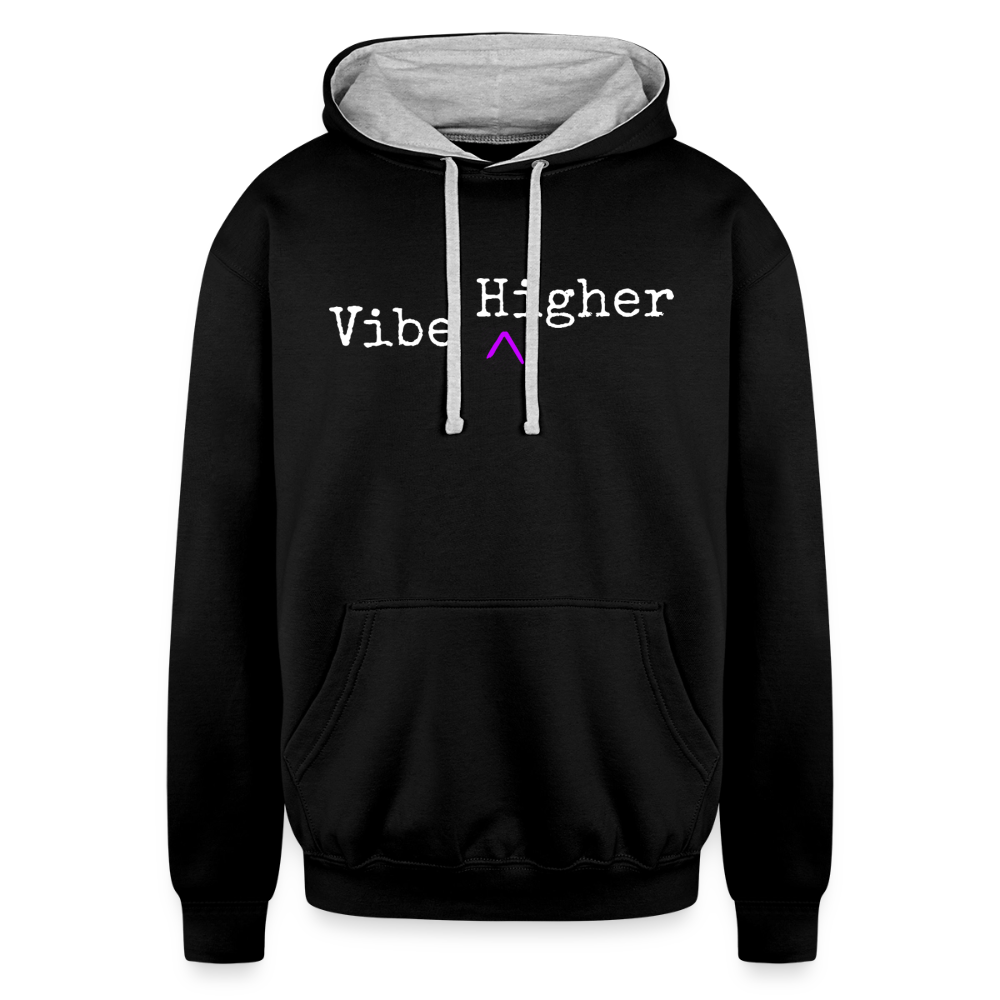 VIBE HIGHER UPLIFT | Contrast Hoodie - black/heather gray