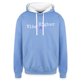 VIBE HIGHER UPLIFT | Contrast Hoodie - sky blue/white