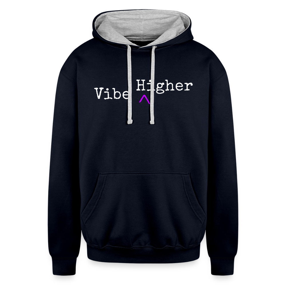 VIBE HIGHER UPLIFT | Contrast Hoodie - navy/heather gray