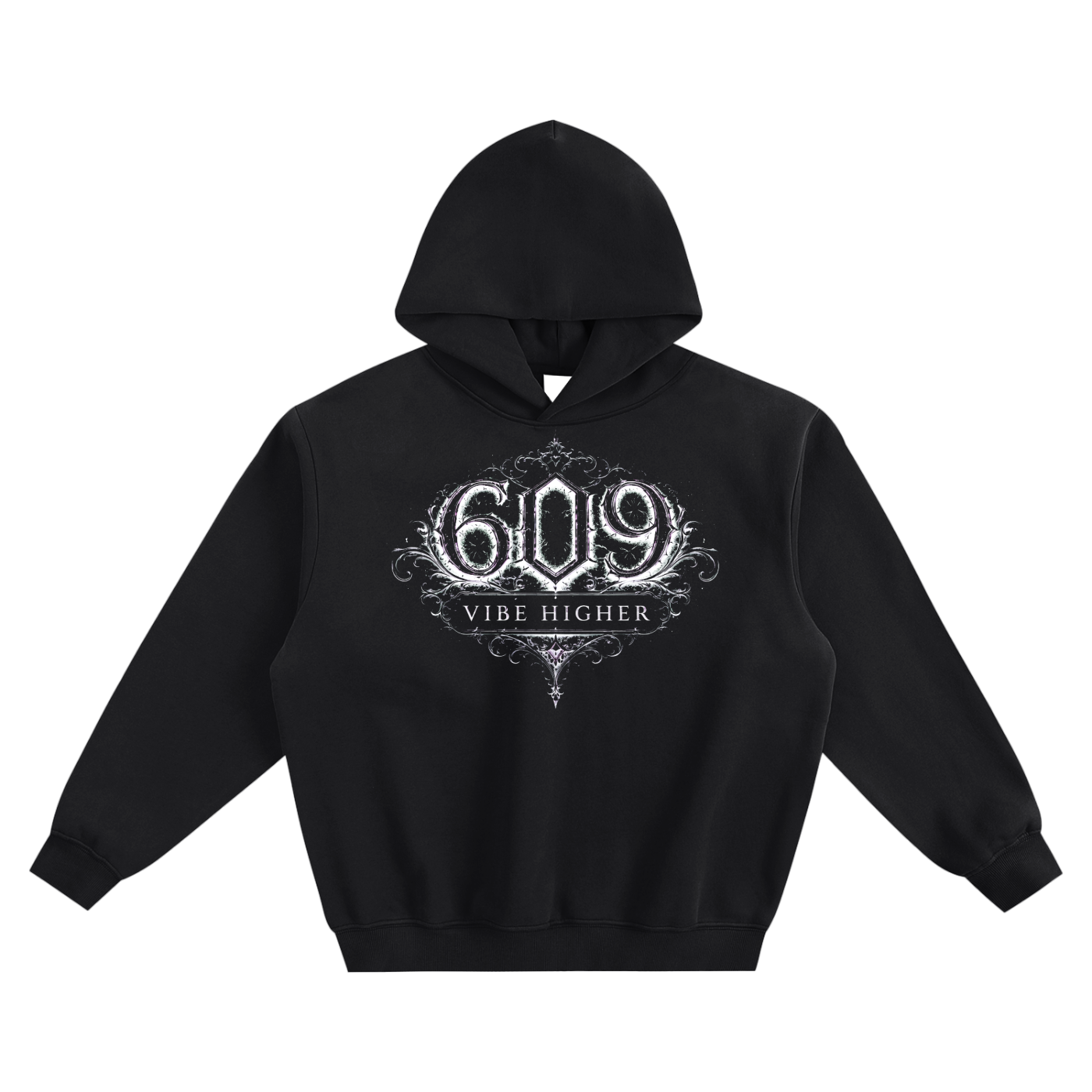 Vibe Higher Filigree | Fleeced Boxy Hoodie