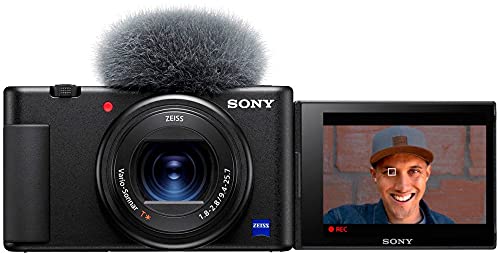 Sony ZV-1 Digital Camera for Content Creators, Vlogging and YouTube with Flip Screen, Built-in Microphone, 4K HDR Video, Touchscreen Display, Live Video Streaming, Webcam