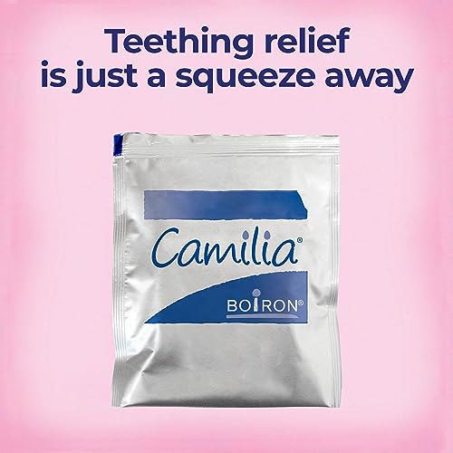 Boiron Camilia Teething Drops for Daytime and Nighttime Relief of Painful or Swollen Gums and Irritability in Babies - 60 Count