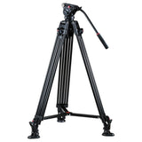 VILTROX Heavy Duty Tripod, 74 Inch Fluid Head Video Tripod, 22lbs Sturdy Heavy-duty Tripod with QR Plate, Hand Bar, Carrying bag, Mid-Level Spreader Travel Tripod for DSLR Camcorder (VX-18M II)