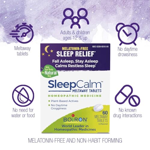 Boiron SleepCalm Sleep Aid for Deep, Relaxing, Restful Nighttime Sleep - Melatonin-Free and Non Habit-Forming - 60 Count