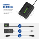 Neewer NP-FZ100 AC Power Supply Adapter and DC Coupler Dummy Battery Charger Kit Compatible with Sony A1, A9 II, A7R III, A7R IV, A7R V, A7S III, A7 III, A7 IV, A6600, A7C Cameras