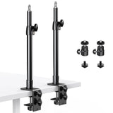 Dazzne 2-Pack Camera Desk Mount Stand with 1/4" Ball Head and Cold Shoe Mount Adapter,12.9-22" Tabletop Mounts Stand, Adjustable Aluminum Desktop Light Stand, for DSLR Camera, Ring Light, Video Light