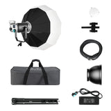 GVM 200W LED Video Light with Lantern Softbox, SD200D Photography Studio Lighting Kit with Bluetooth/DMX Control, 93000lux@0.5m 3200K-5600K Bi-Color Continuous Output Lighting for YouTube