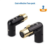 Cable Matters 2-Pack Adjustable Male to Female Right Angle XLR Adapter in Black (XLR 90 Degree Adapter)