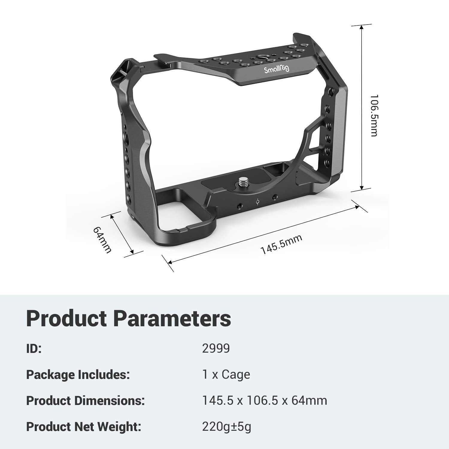 SMALLRIG Camera Cage Only for Sony Alpha 7S III / A7S III / A7SIII / A7S3-2999