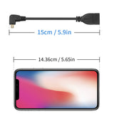 Poyiccot Micro HDMI to HDMI Cable, Micro HDMI Male to HDMI Female Adapter, 90 Degree Micro HDMI to HDMI Cable Short for Raspberry Pi 4 & Camera Support 1080P, 6inch, Left Angle