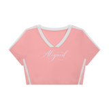 ALIGNED | Women’s Slim Fit Color Block V-neck Tee