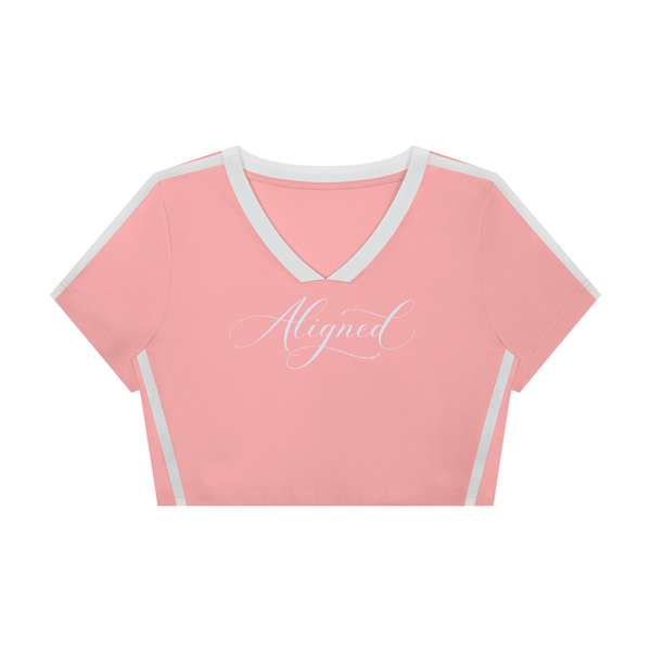 Aligned | Women’s Slim Fit Color Block V-neck Tee