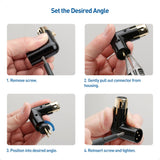 Cable Matters 2-Pack Adjustable Male to Female Right Angle XLR Adapter in Black (XLR 90 Degree Adapter)