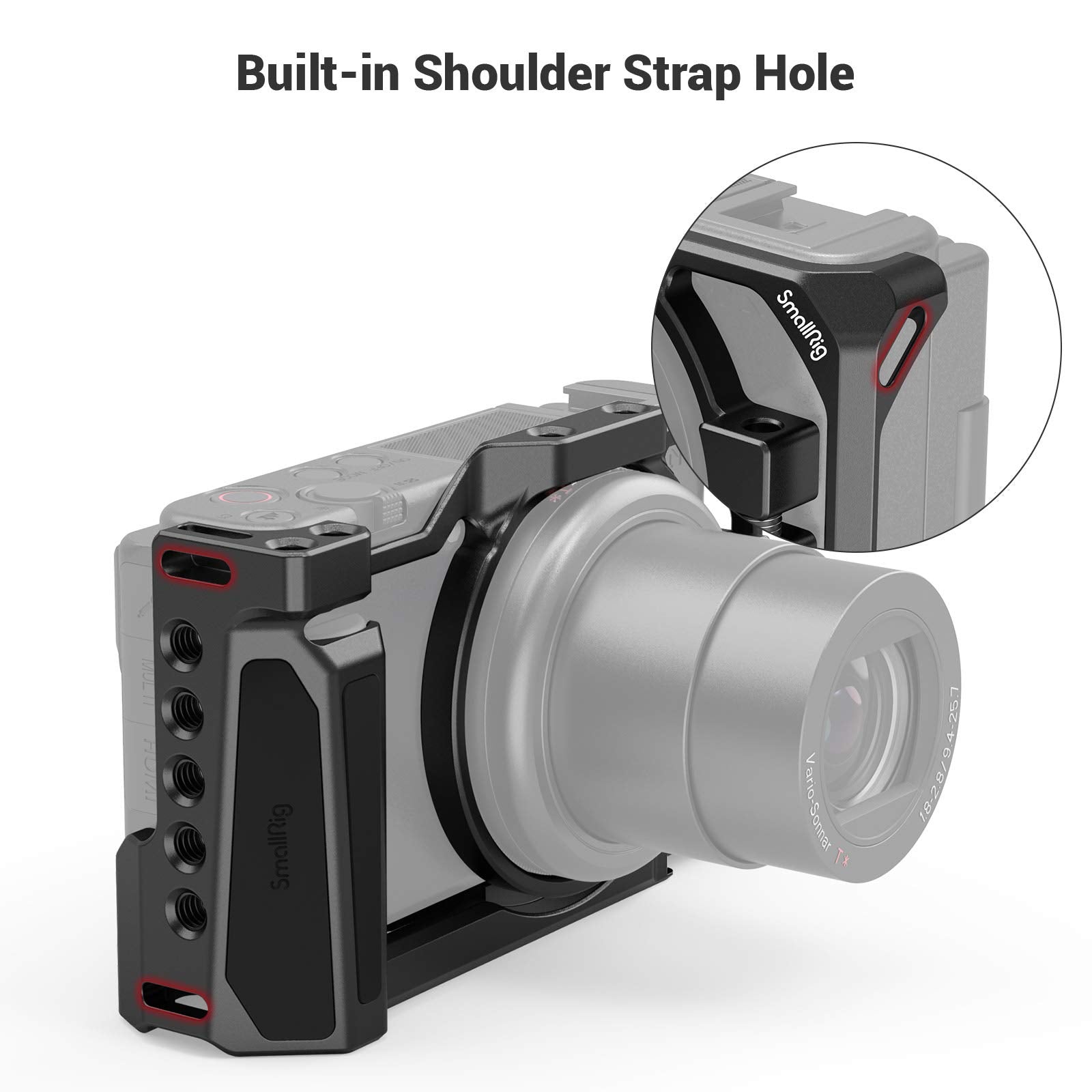 SmallRig Camera Cage for Sony ZV-1 II/ZV-1F / ZV-1 Camera, with Silicone Gel Grip, Cold Shoe Mount - 2938