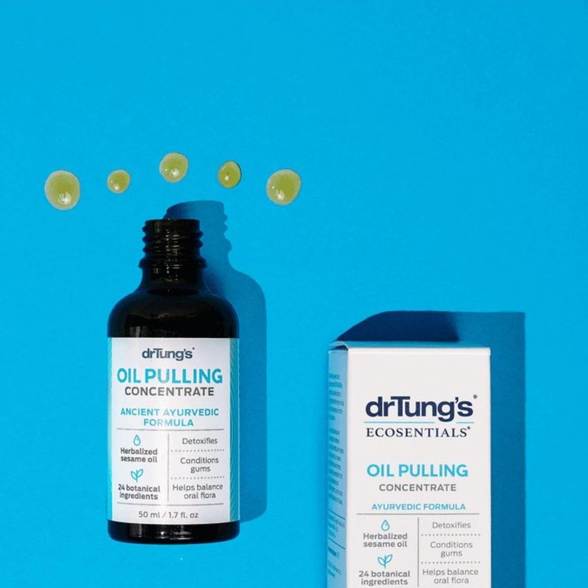 DrTung's Oil Pulling Concentrate - Oral Care, Oil Pulling for Teeth, Pulling Oil for Mouth Gum Health, Oil Pulling for Teeth and Gums, Teeth Pulling Oil, Oil Pulling Mouthwash, Teeth Care - 1.7 Fl Oz