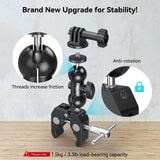 SMALLRIG Super Camera Clamp Mount, Double Ball Head Magic Arm Adapter, Fence/Desk/Tripod Mount for Monitor/Light/Camera, for Insta360, for Gopro 1138B