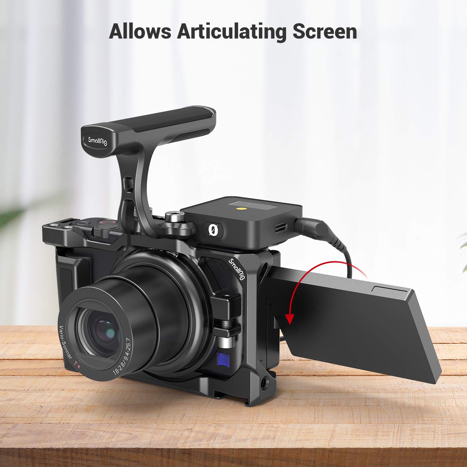 SmallRig Camera Cage for Sony ZV-1 II/ZV-1F / ZV-1 Camera, with Silicone Gel Grip, Cold Shoe Mount - 2938