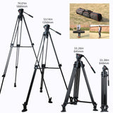 VILTROX Heavy Duty Tripod, 74 Inch Fluid Head Video Tripod, 22lbs Sturdy Heavy-duty Tripod with QR Plate, Hand Bar, Carrying bag, Mid-Level Spreader Travel Tripod for DSLR Camcorder (VX-18M II)