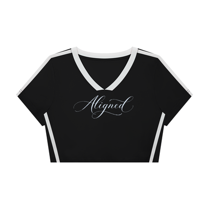 Aligned | Women’s Slim Fit Color Block V-neck Tee