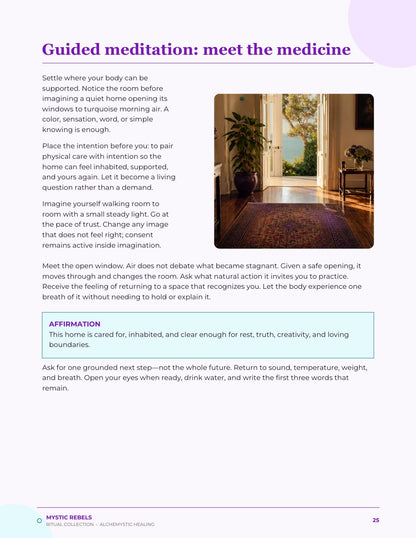 The guided meditation inside The Clear House