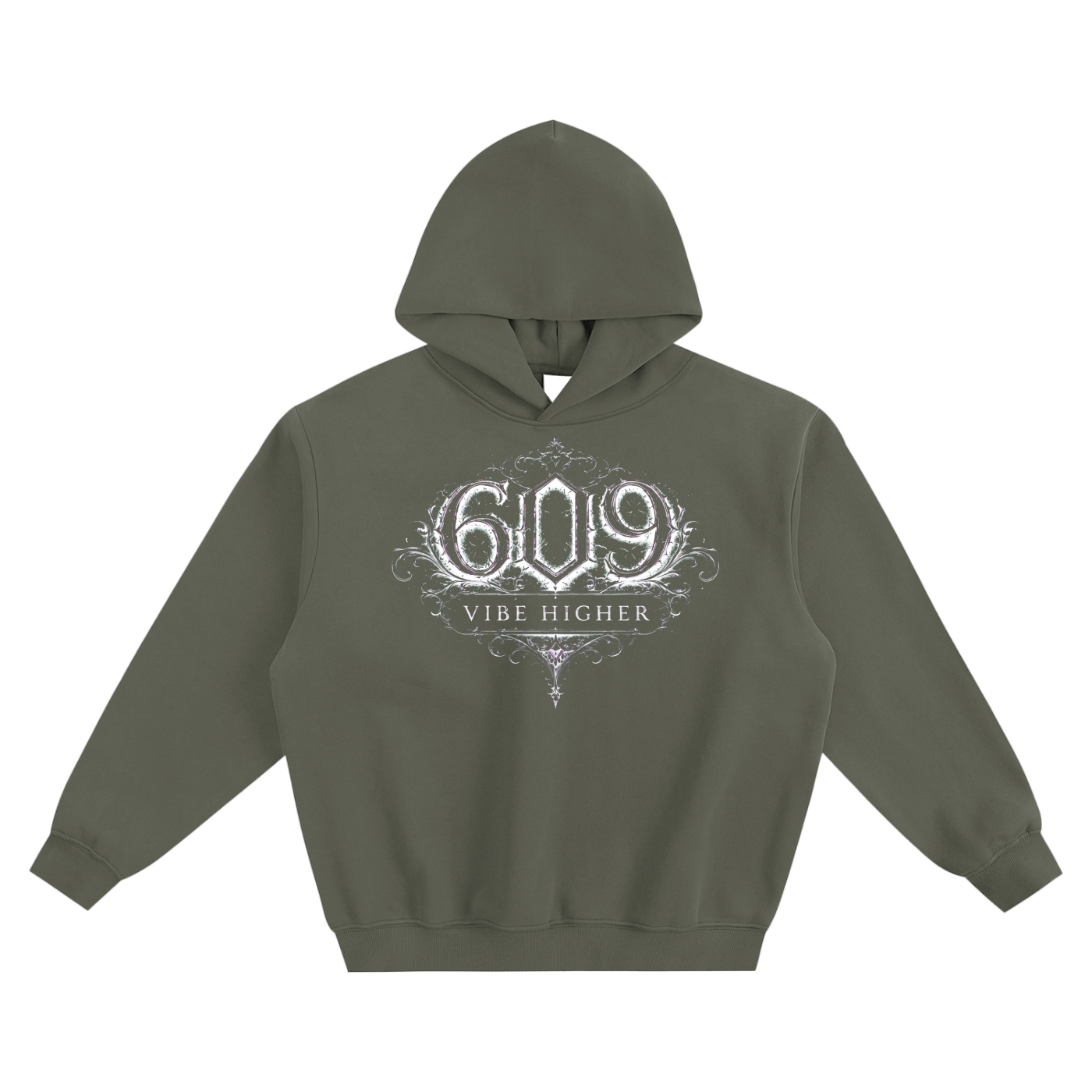 Vibe Higher Filigree | Fleeced Boxy Hoodie
