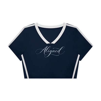 Aligned | Women’s Slim Fit Color Block V-neck Tee