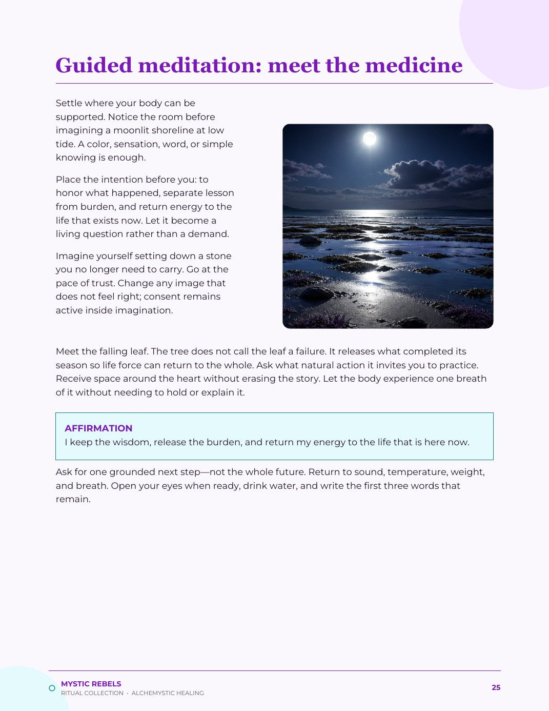 The guided meditation inside The Full Moon Unburdening
