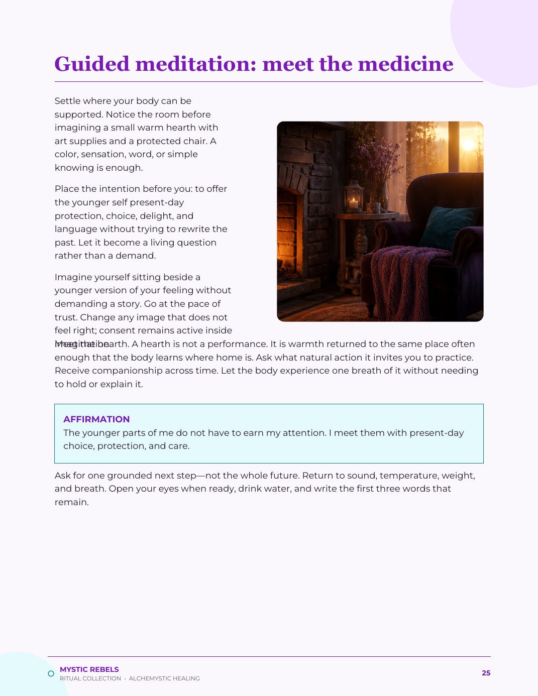 The guided meditation inside The Inner Child Hearth