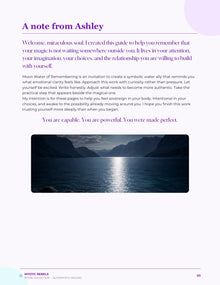 A welcome from Ashley inside Moon Water of Remembering