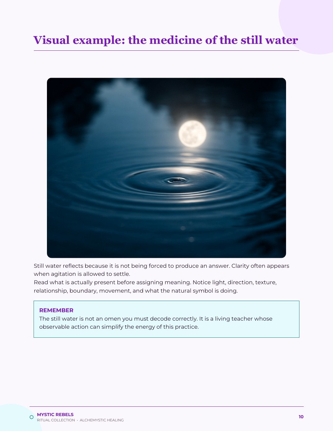 The nature medicine visual inside Moon Water of Remembering
