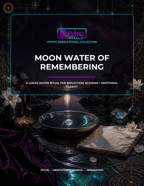 Moon Water of Remembering ritual guide cover by Mystic Rebels