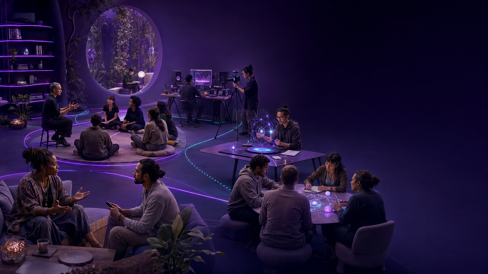 Practitioners, teachers, creators, and collaborators working through connected individual roles
