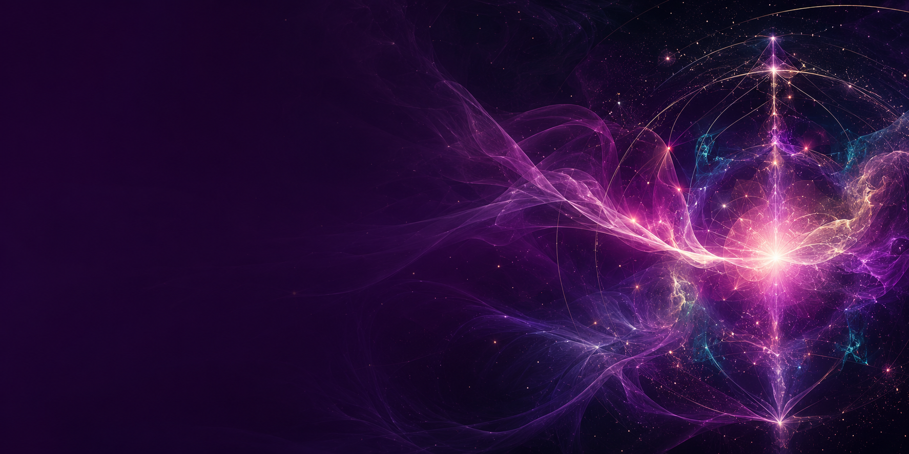 Abstract violet energy currents converging within a celestial geometric field