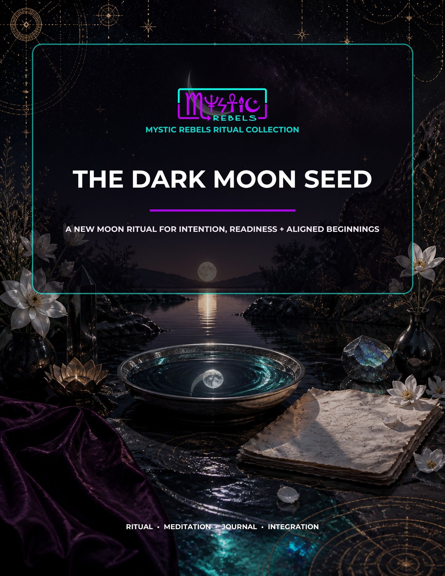 The Dark Moon Seed ritual guide cover by Mystic Rebels