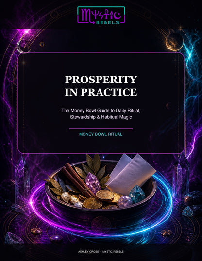 Prosperity in Practice money bowl daily ritual guide by Ashley Cross and Mystic Rebels