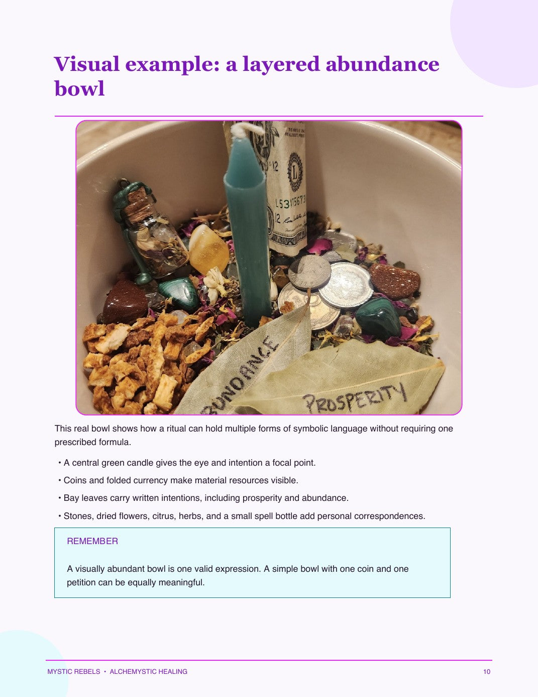 Visual example of a layered abundance bowl