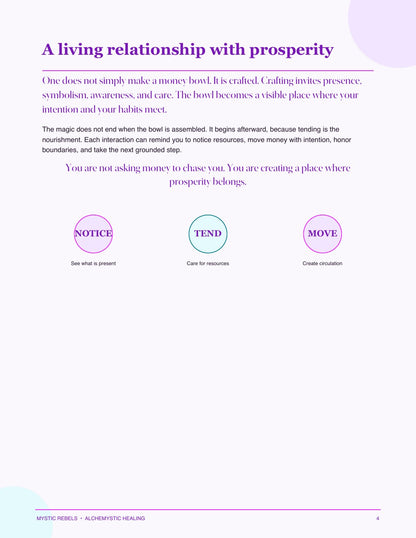 A living relationship with prosperity — teaching page preview