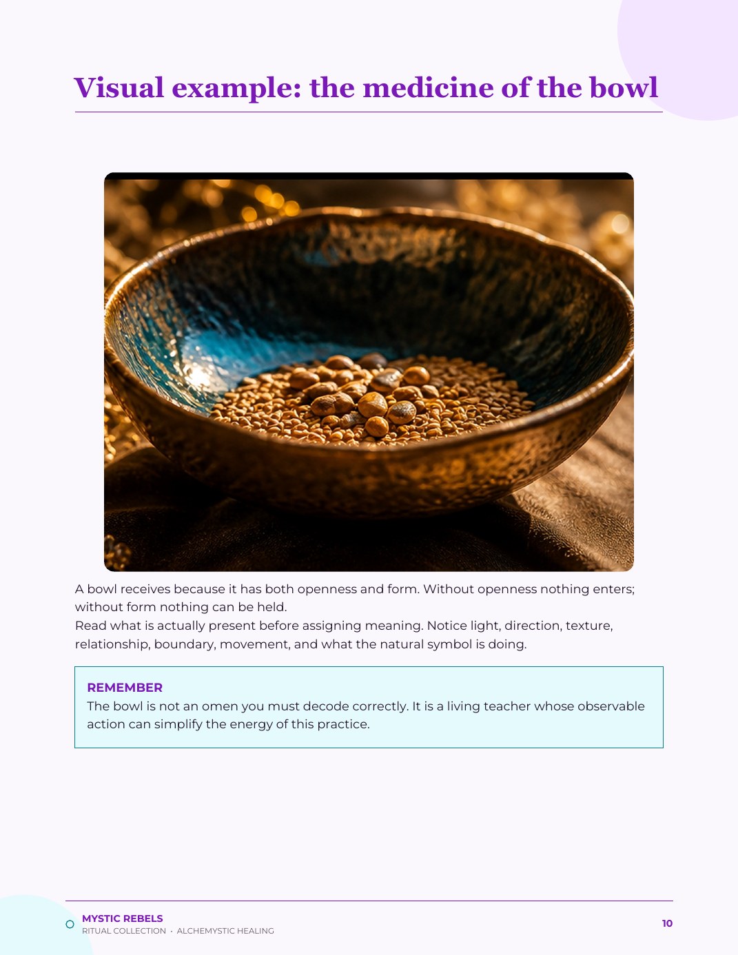 The nature medicine visual inside The Receiving Bowl
