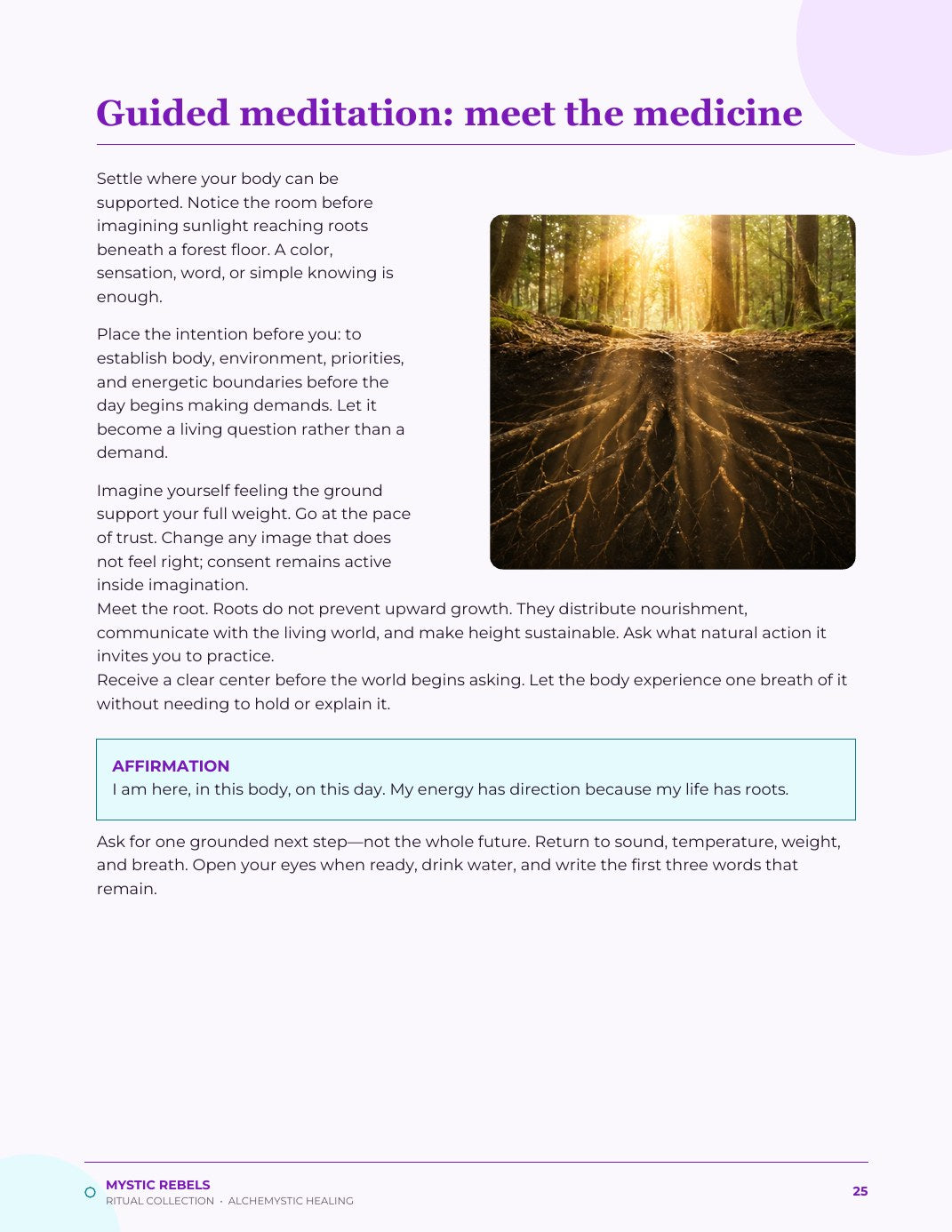 The guided meditation inside Roots Before Rising