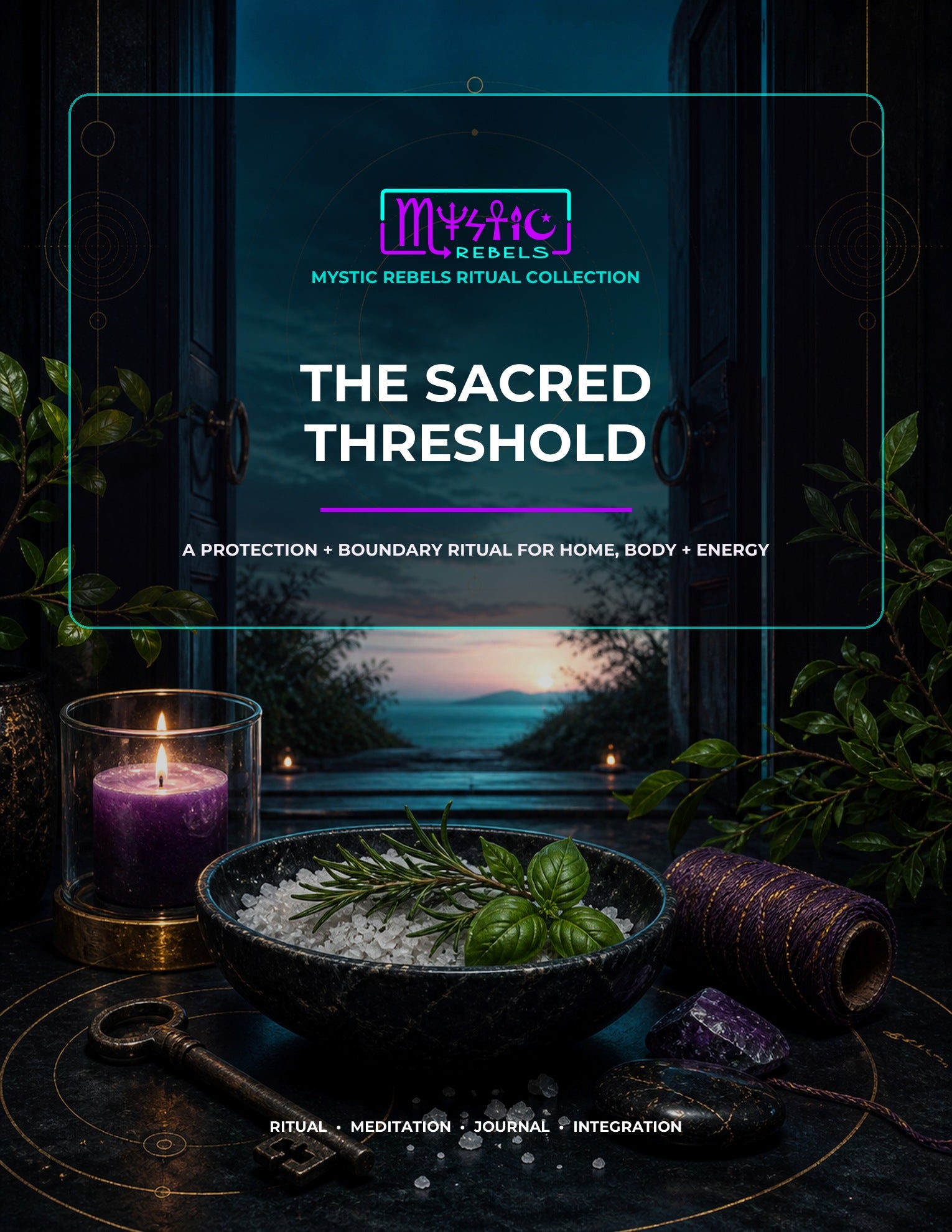The Sacred Threshold ritual guide cover by Mystic Rebels