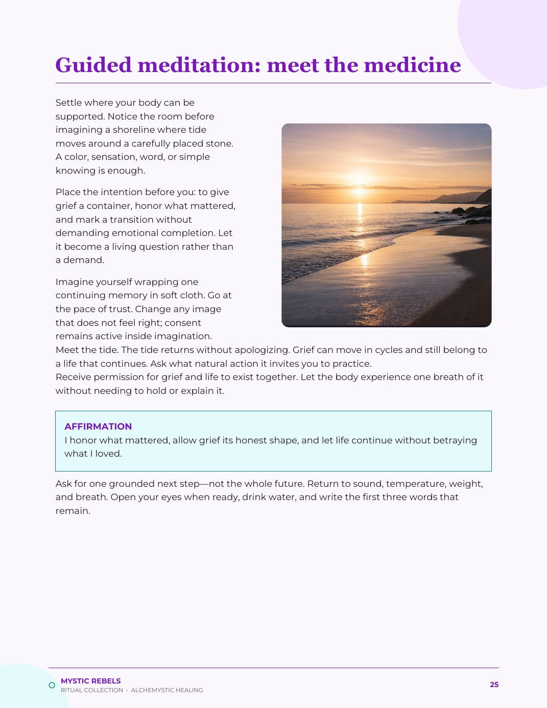 The guided meditation inside The Soft Goodbye